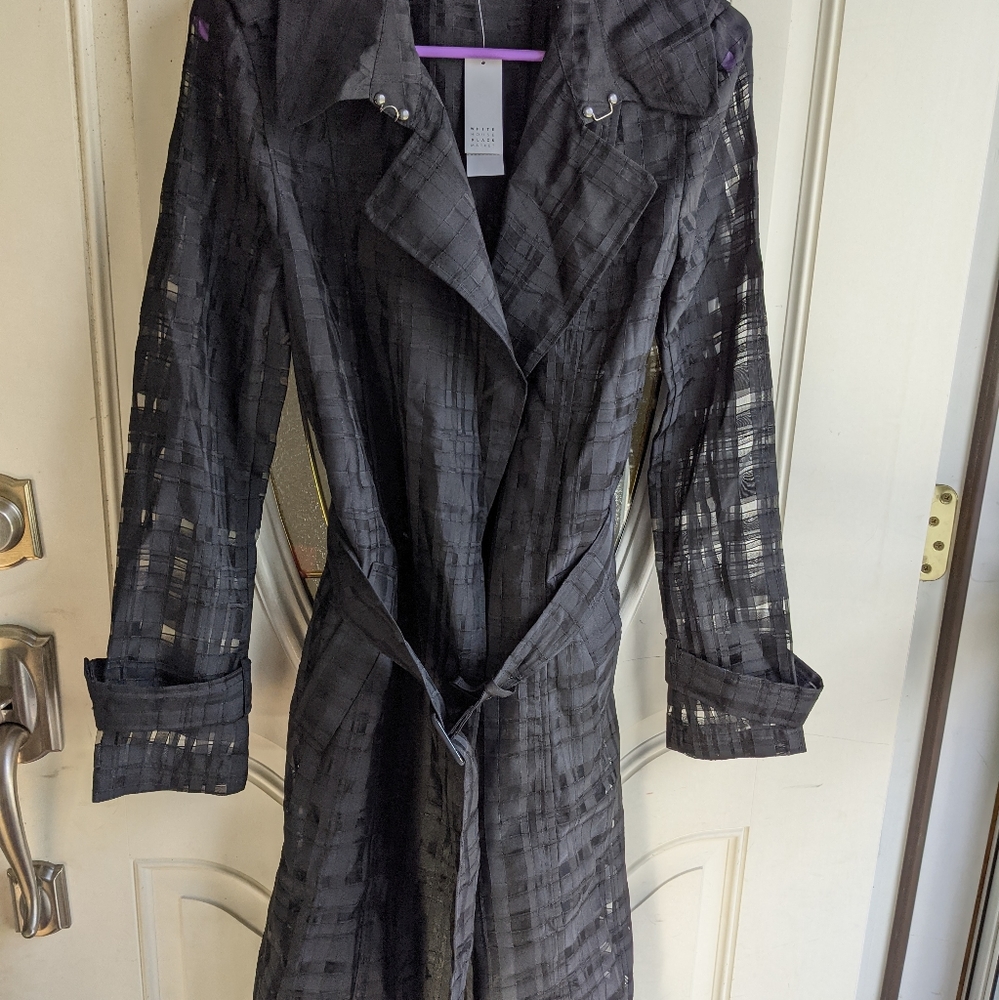 WHBM black trench coat